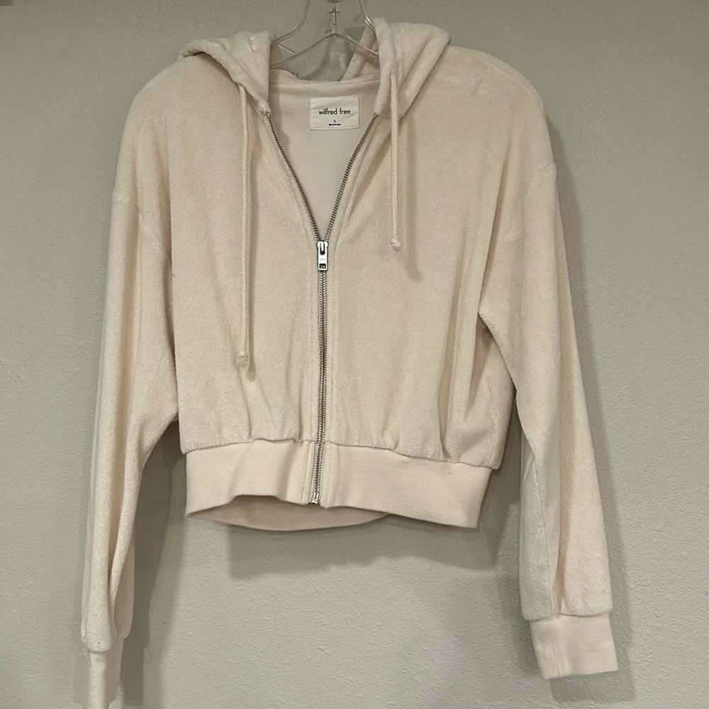 Terry cloth Aritzia zip up hoodie